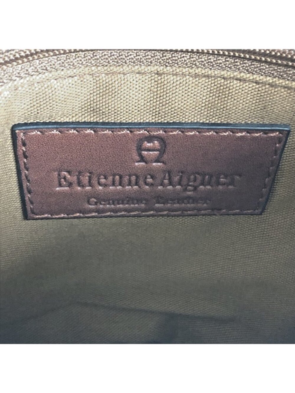 Etienne Aigner Purse Small Brown Genuine Leather Double Handle Hand Bag Casual - Picture 8 of 12